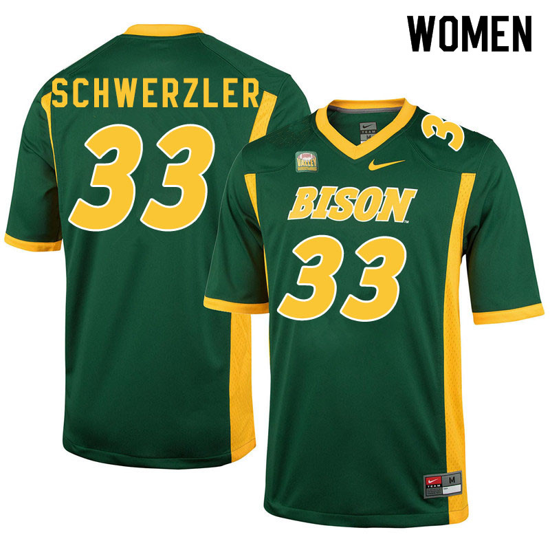 Women #33 Mason Schwerzler North Dakota State Bison College Football Jerseys Sale-Green - Click Image to Close